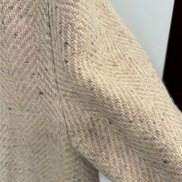 Vintage Braetan Cream Beige Wool Tweed Coat Size Medium - Picture 9 of 12